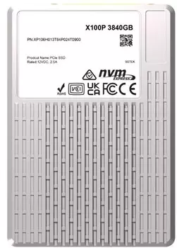 Накопитель SSD 2.5'' Phison XP106H013T84P024T0900 X100P U.3 3.84TB, 7400/6900MB/s 3D TLC, 1750K/190K IOPS, OEM