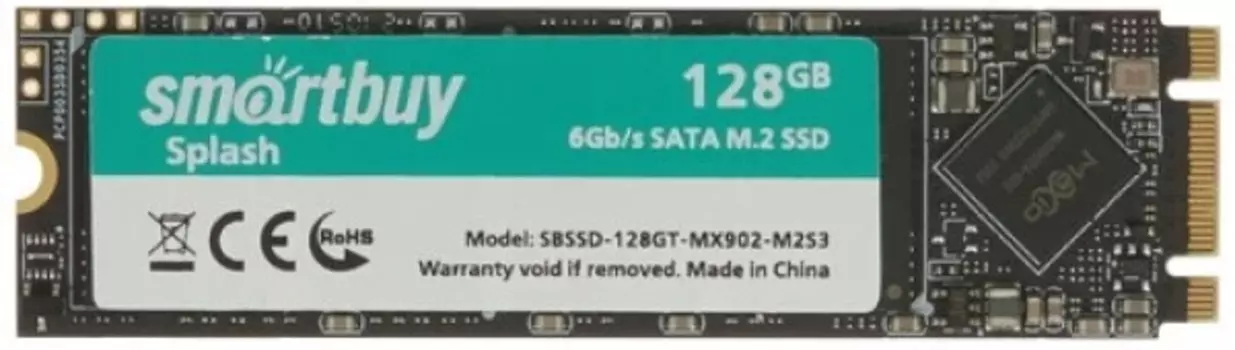 Накопитель SSD 2.5'' SmartBuy Splash M2 SBSSD-128GT-MX902-M2S3 128GB, 560/500MB/s, TBW 64, MTBF 1.5M