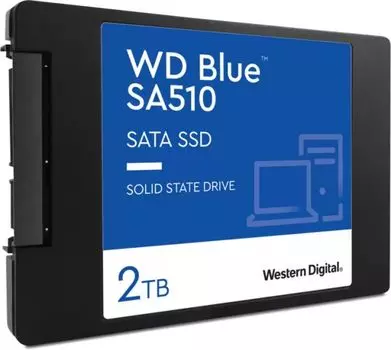 Накопитель SSD 2.5'' Western Digital WDS200T3B0A Blue SA510 2TB SATA 6Gb/s 560/530MB/s IOPS 95K/84K TBW 500 DWPD 0.1