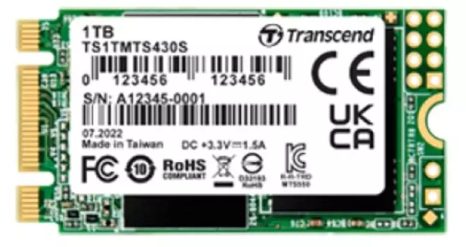 Накопитель SSD M.2 2242 Transcend TS1TMTS430S 430S 1TB SATA 6Gb/s 3D TLC 560/520MB/s IOPS 85K/85K MT