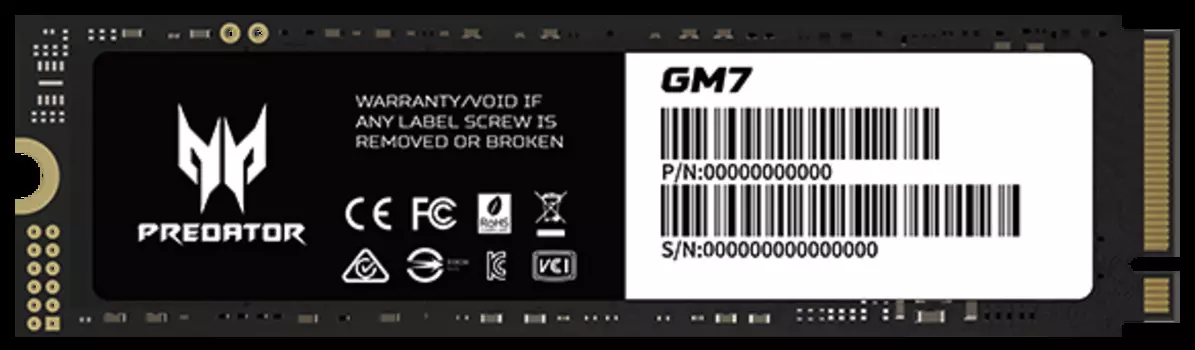 Накопитель SSD M.2 2280 Acer BL.9BWWR.119 Predator GM7 2TB PCIe Gen 4.0 x 4 NVMe 1.4 7200/6300MB/s IOPS 925K/974K MTBF 1.5M 1200 TBW
