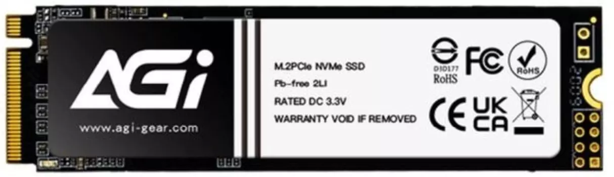 Накопитель SSD M.2 2280 AGI AGI4T0G44AI828-CB 4TB, 7400/6300MB/s, TBW 3000, MTBF 2M