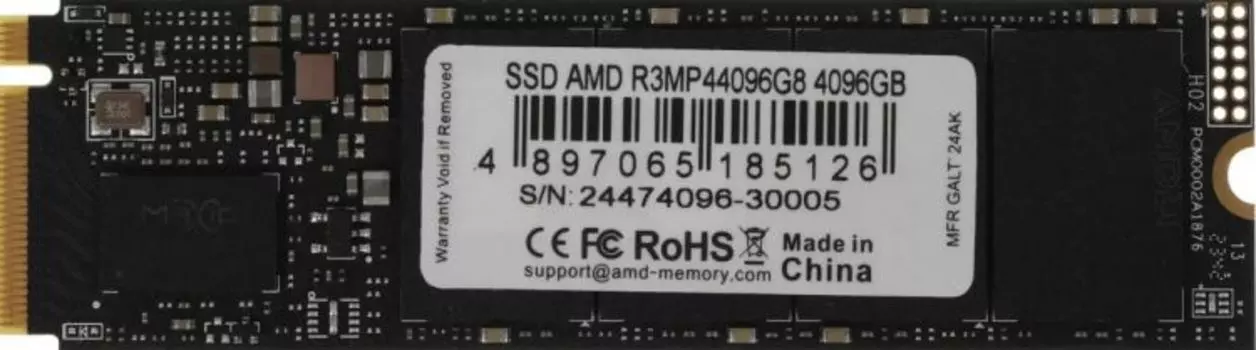 Накопитель SSD M.2 2280 AMD R3MP44096G8 4TB, 7300/6500MHz