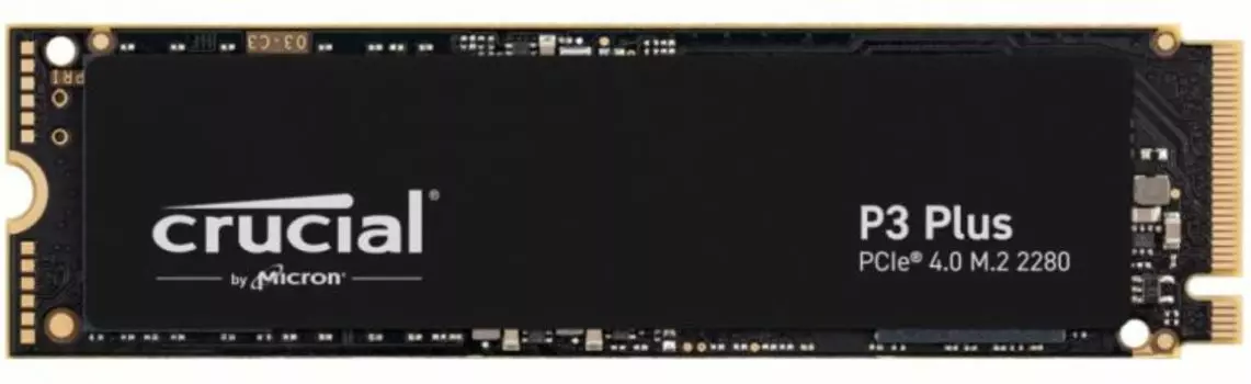 Накопитель SSD M.2 2280 Crucial CT4000P3PSSD8 P3 Plus 4TB PCIe Gen 4 x4 NVMe 4800/4100MB/s TBW 800