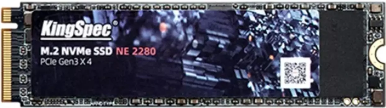 Накопитель SSD M.2 2280 KINGSPEC NE-256 256GB PCI-E 3.0 x4 3D TLC 2200/1300MB/s IOPS 76K/96K MTBF 1M 174 TBW