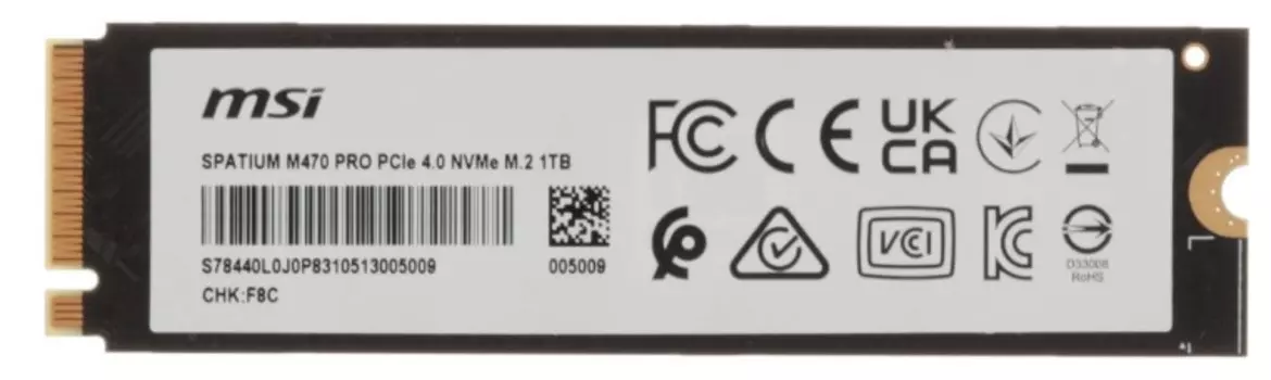 Накопитель SSD M.2 2280 MSI SPATIUM M470 PRO S78-440L0J0-P83 1TB, 6000/4500MB/s, TBW 320, MTBF 1.5M
