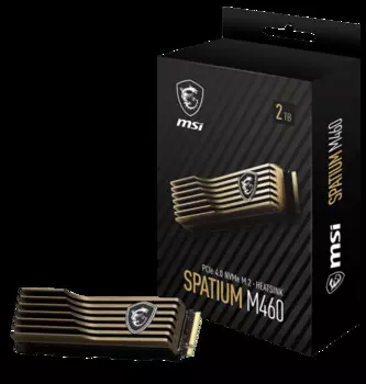 Накопитель SSD M.2 2280 MSI SPATIUM M460 2TB PCIe Gen4x4 NVMe 1.4 4900/4400MB/s IOPS 525K/950K MTBF 1.5M 600 TBW with heatsink