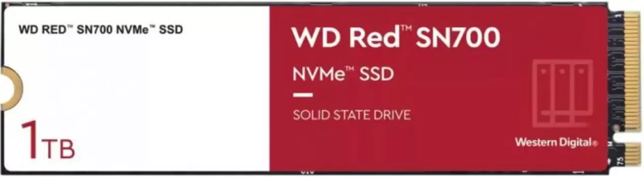 Накопитель SSD M.2 2280 Western Digital WDS100T1R0C WD Red SN700 1TB PCIe Gen 3 x 4 3430/3000MB/s IOPS 515K/560K MTTF 1.75M
