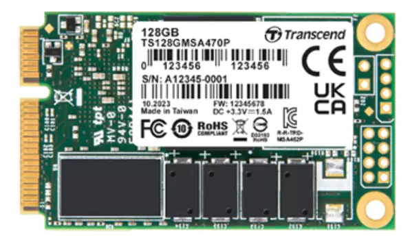 Промышленный накопитель SSD mSATA Transcend TS128GMSA470P MSA470P 128GB SATA 6Gb/s 3D TLC BiCS5 560/