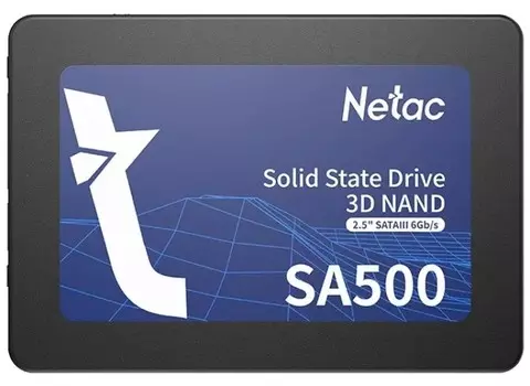 Накопитель SSD NT01SA500-960-S3X Netac SSD SA500 2.5 SATAIII 3D NAND 960GB, R/W up to 530/475MB/s, 3y wty