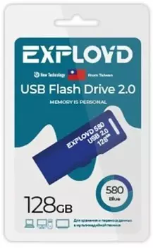 Накопитель USB 2.0 128GB Exployd EX-128GB-580-Blue 580 синий