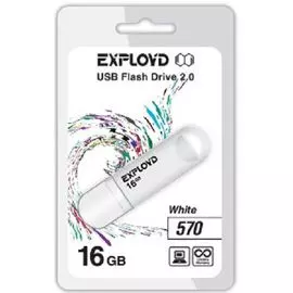 Накопитель USB 2.0 16GB Exployd 570 белый