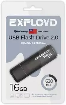 Накопитель USB 2.0 16GB Exployd EX-16GB-620-Black 620 чёрный