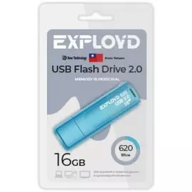 Накопитель USB 2.0 16GB Exployd EX-16GB-620-Blue 620, синий