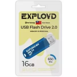 Накопитель USB 2.0 16GB Exployd EX-16GB-650-Blue 650, синий