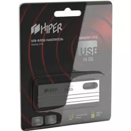 Накопитель USB 2.0 16GB HIPER Groovy U16 HI-USB216GBU280S серебристый