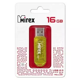 Накопитель USB 2.0 16GB Mirex ELF 13600-FMUYEL16 USB 16GB Mirex ELF жёлтый (ecopack)