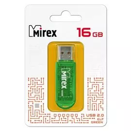 Накопитель USB 2.0 16GB Mirex ELF 13600-FMUGRE16 USB 16GB Mirex ELF зелёный (ecopack)