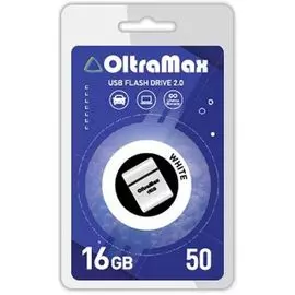 Накопитель USB 2.0 16GB OltraMax OM016GB-mini-50-W 50, белый