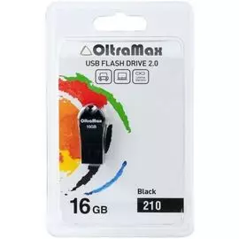 Накопитель USB 2.0 16GB OltraMax OM-16GB-210-Black 210, чёрный