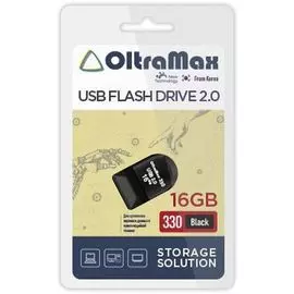 Накопитель USB 2.0 16GB OltraMax OM-16GB-330-Black 330, чёрный