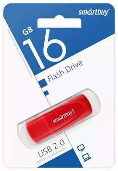 Накопитель USB 2.0 16GB SmartBuy SB016GB2SCR Scout красный