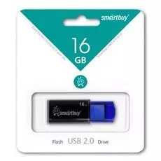 Накопитель USB 2.0 16GB SmartBuy SB16GBCL-B SB16GBCL-B Click черный/синий
