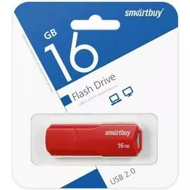 Накопитель USB 2.0 16GB SmartBuy SB16GBCLU-R Clue, красный