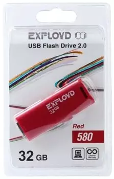 Накопитель USB 2.0 32GB Exployd EX-32GB-580-Red 580, красный