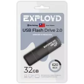 Накопитель USB 2.0 32GB Exployd EX-32GB-620-Black 620, чёрный