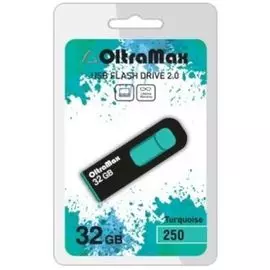 Накопитель USB 2.0 32GB OltraMax OM-32GB-250-Turquoise 250, бирюзовый