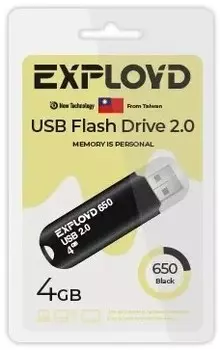 Накопитель USB 2.0 4GB Exployd EX-4GB-650-Black 650 чёрный