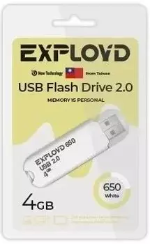 Накопитель USB 2.0 4GB Exployd EX-4GB-650-White 650 белый