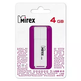 Накопитель USB 2.0 4GB Mirex LINE 13600-FMULWH04 белый