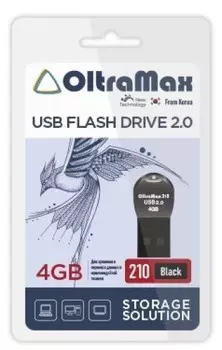 Накопитель USB 2.0 4GB OltraMax OM-4GB-210-Black 210 чёрный