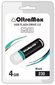 Накопитель USB 2.0 4GB OltraMax OM-4GB-230-Black 230 чёрный