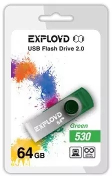 Накопитель USB 2.0 64GB Exployd EX064GB530-G 530 зелёный