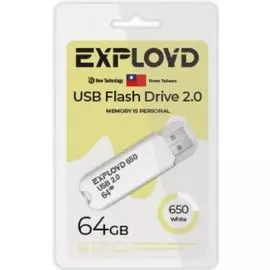 Накопитель USB 2.0 64GB Exployd EX-64GB-650-White 650, белый