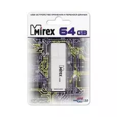 Накопитель USB 2.0 64GB Mirex LINE 13600-FMULWH64 белый (ecopack)