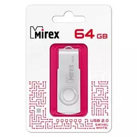 Накопитель USB 2.0 64GB Mirex SWIVEL 13600-FMUSWT64 белый (ecopack)