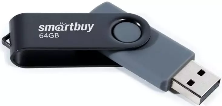 Накопитель USB 2.0 64GB SmartBuy SB064GB2TWK Twist чёрный