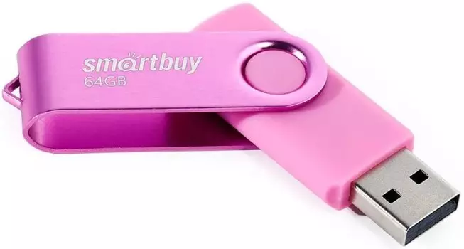 Накопитель USB 2.0 64GB SmartBuy SB064GB2TWP Twist розовый