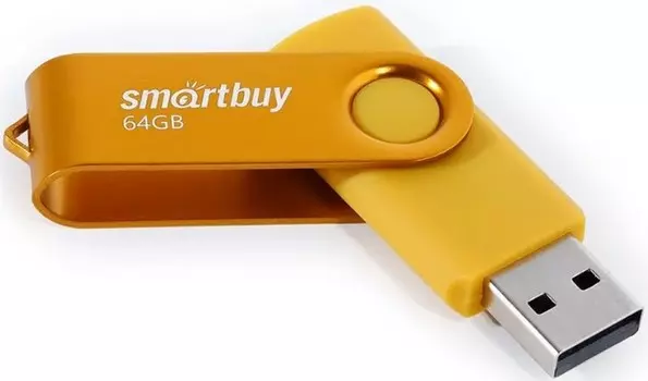 Накопитель USB 2.0 64GB SmartBuy SB064GB2TWY Twist жёлтый