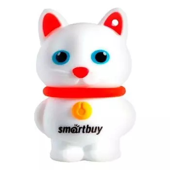 Накопитель USB 2.0 64GB SmartBuy SB64GBCatW Wild series Котёнок белый