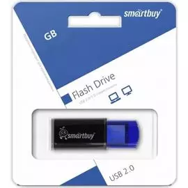 Накопитель USB 2.0 64GB SmartBuy SB64GBCL-B Click series, чёрный/синий