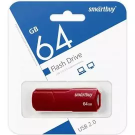 Накопитель USB 2.0 64GB SmartBuy SB64GBCLU-BG Clue, бордовый
