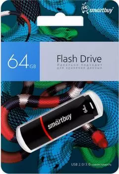Накопитель USB 2.0 64GB SmartBuy SB64GBCRWKSN Crown Black Snake Edition