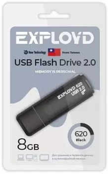Накопитель USB 2.0 8GB Exployd EX-8GB-620-Black 620 чёрный