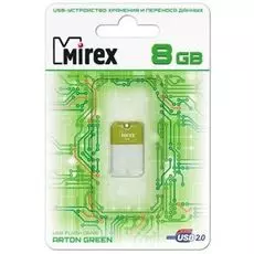 Накопитель USB 2.0 8GB Mirex ARTON 13600-FMUAGR08 зелёный (ecopack)