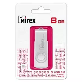 Накопитель USB 2.0 8GB Mirex SWIVEL 13600-FMUSWT08 белый (ecopack)